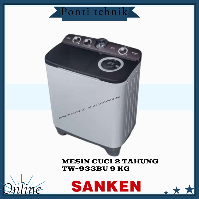 SANKEN TW-933BU MESIN CUCI 9KG 2TABUNG LOWAT