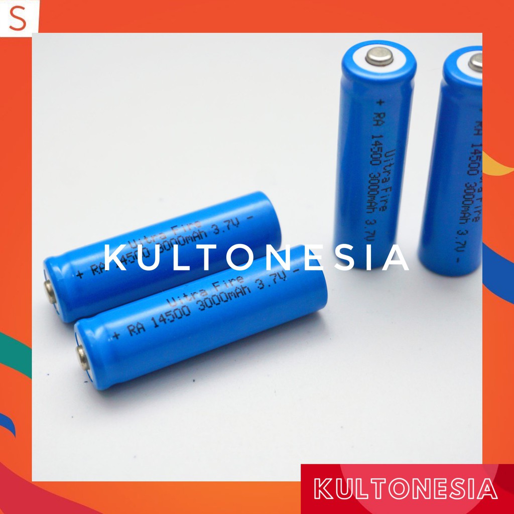 Baterai charger AA ultra fire 14500 13000mah 3.7V