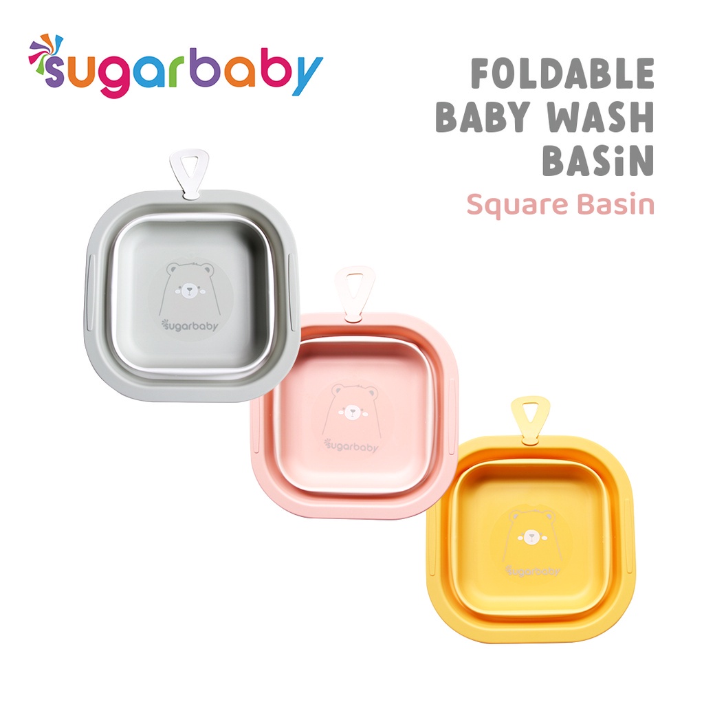 Sugar Baby Square Foldable Baby Wash Basin Baskom Lipat Bayi