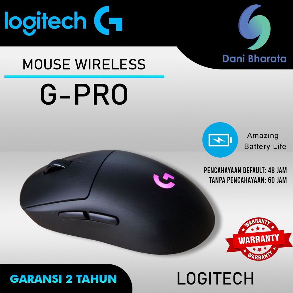 Logitech GPro / G Pro Wireless Gaming Mouse Garansi Resmi - Hitam