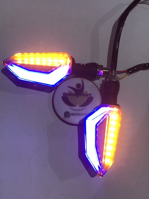 sen led 2warna variasi byson vixion mx king aerox cb cbr mega pro vario new tiger rx king dll