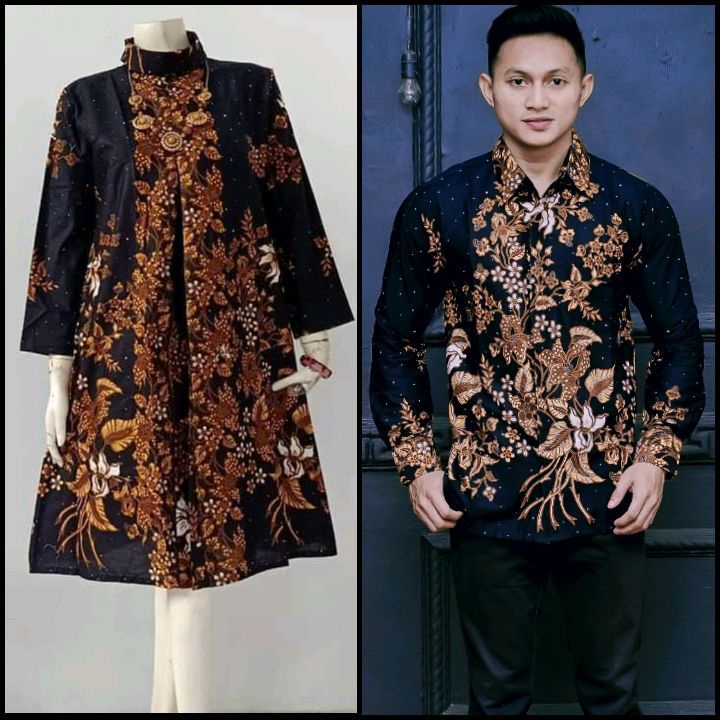 Couple Dress Tunik Batik Pesta Elegan Modern Kemeja Seragam Kondangan Primisima Motif Cantik Bella 3