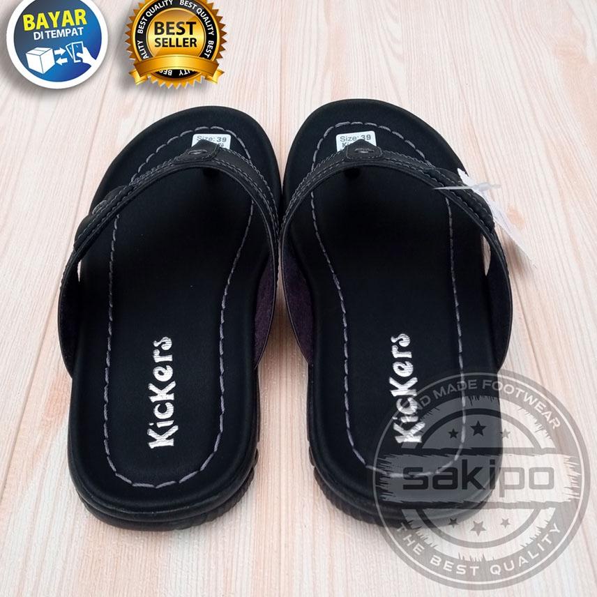 "BDT.27Jn22l"  SANDAL PRIA DEWASA REMAJA KICKERS JAPIT HITAM COKLAT TAN TRENDI/ SANDAL JEPIT / SAKIP