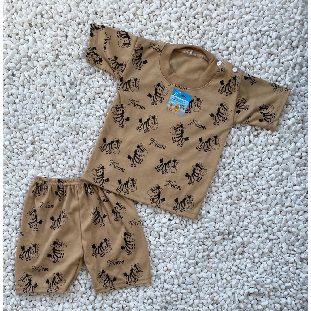 setelan baju bayi lengan pendek laki-laki/perempuan 3-18bulan motif printing