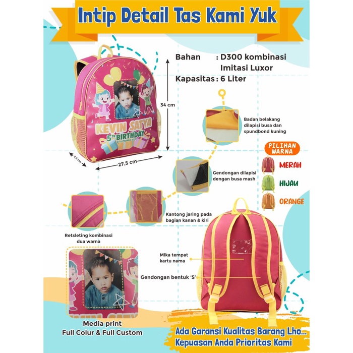 

Tas Full Custom Design Non Kantong