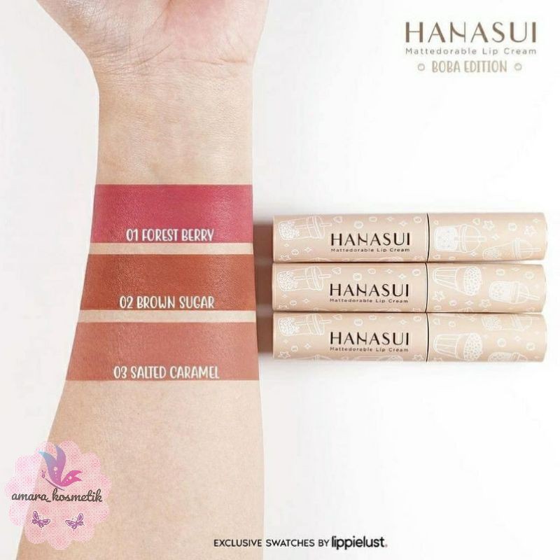 HANASUI MATTEDORABLE LIPCREAM BOBA EDITION/Hanasui lipcream boba