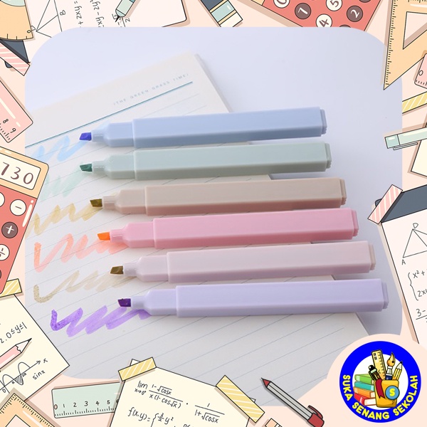 

Highlighter Morandi Set 6pcs Pastel Color S0206