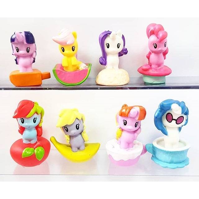 topper mainan karet little pony  cup hiasan kue ulang tahun 4cm pajangan mobil