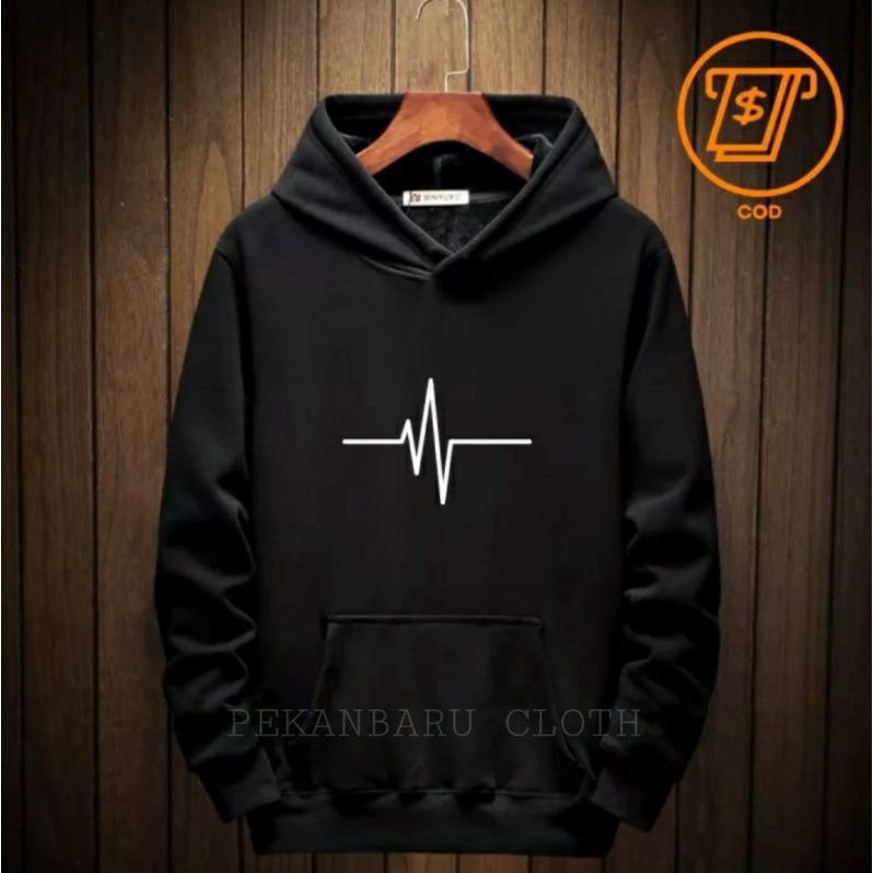 HODIE TERBARU 2022 PRIA/WANITA TEBAL MOTIF DETAK JANTUNG FLEECE STAYL KOREAN/SWEATER PRIA/SWEATER WA