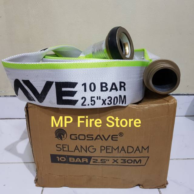 2.5 inch x 30 Mtr Selang Pemadam Kanvas Fire Hose GOSAVE 10 BAR