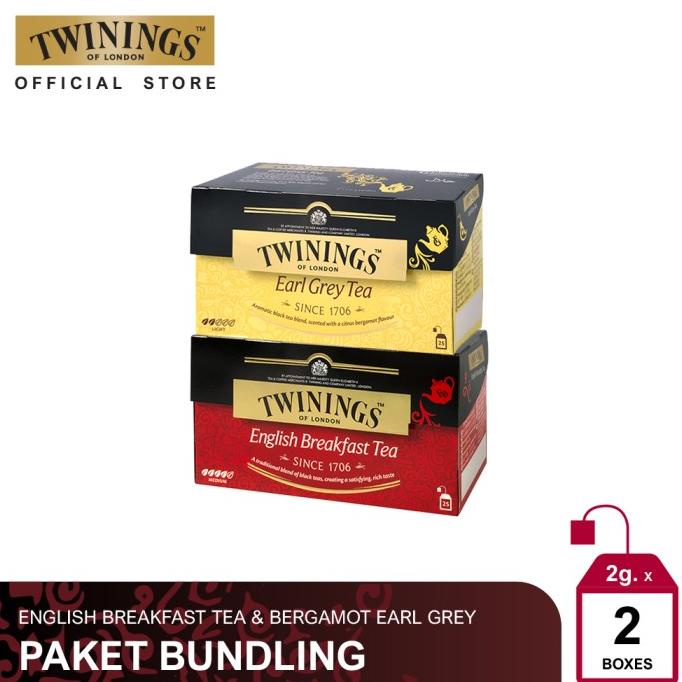 

(BISA COD) [Paket Bundle] Twinings Teh Celup Hitam Earl Grey & English Breakfast CUCI GUDANG Kode 1079