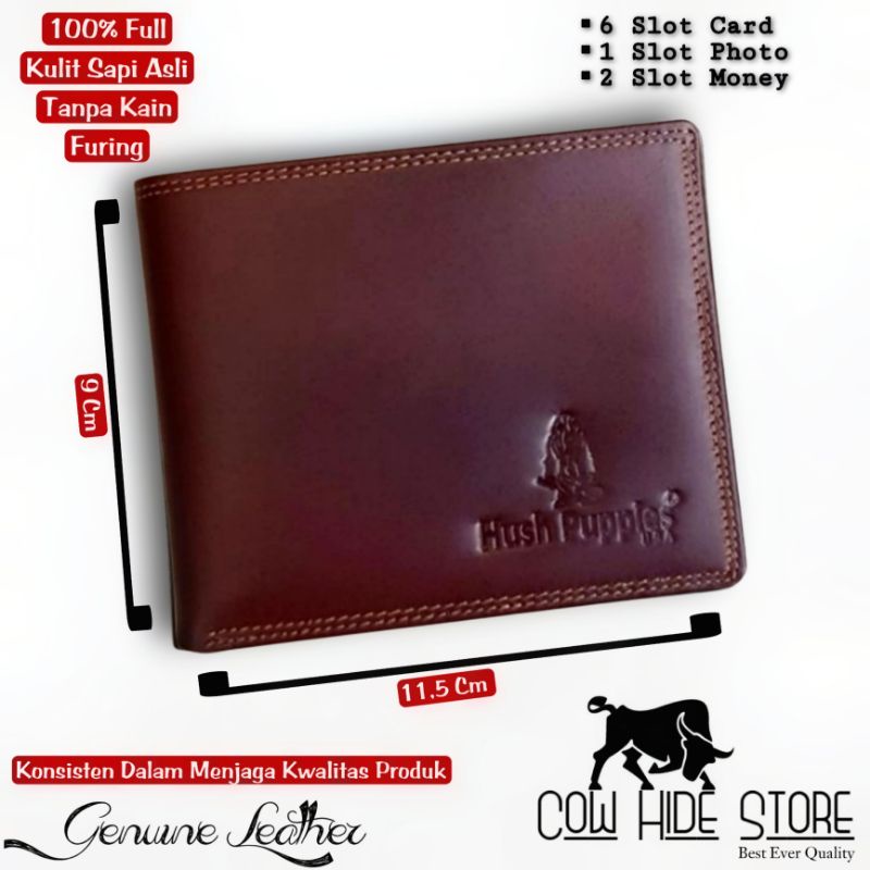 Dompet Pria Kulit Asli Bifold Emboss Hush Puppies - 9 Slot-1