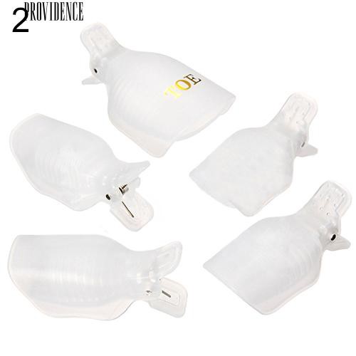 [Bayar Di Tempat] 5 Pcs Kuku Rendam Off Klip Caps Nail Art Tips Polandia UV Gel Clamp Remover Wrap