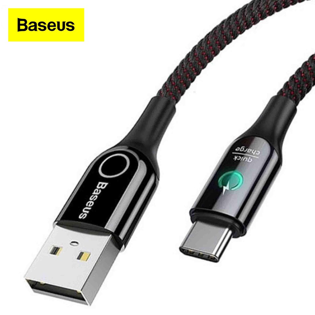 KABEL BASEUS C-SHAPED LIGHT INTELLIGENT POWER-OFF USB FOR TYPE-C 3A 1M