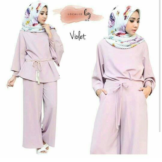 Aliena Set Violet / Setelan Hijab / Setelan kantor / Baju kerja / HOTD
