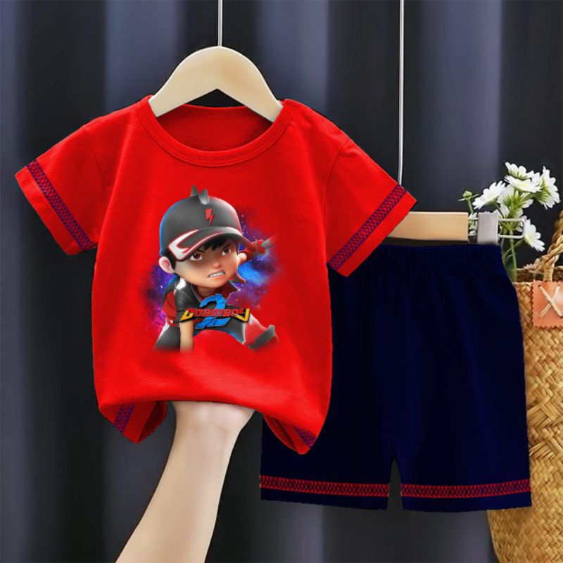 SETELAN ANAK PREMIUM BOBOIBOY TOPI MERAH | BAJU ANAK CEWEK COWOK | BAJU ANAK MURAH | BAJU ANAK LUCU