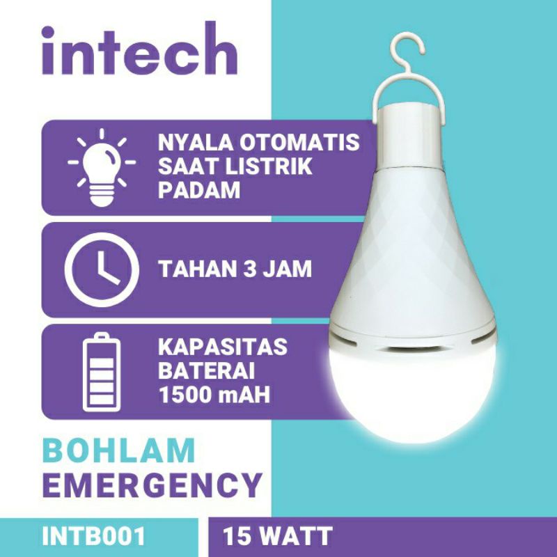 Jual Lampu Led Emergency Intech W Dari Inlite Murah Grosir Bohlam Ac Dc Ajaib W Shopee