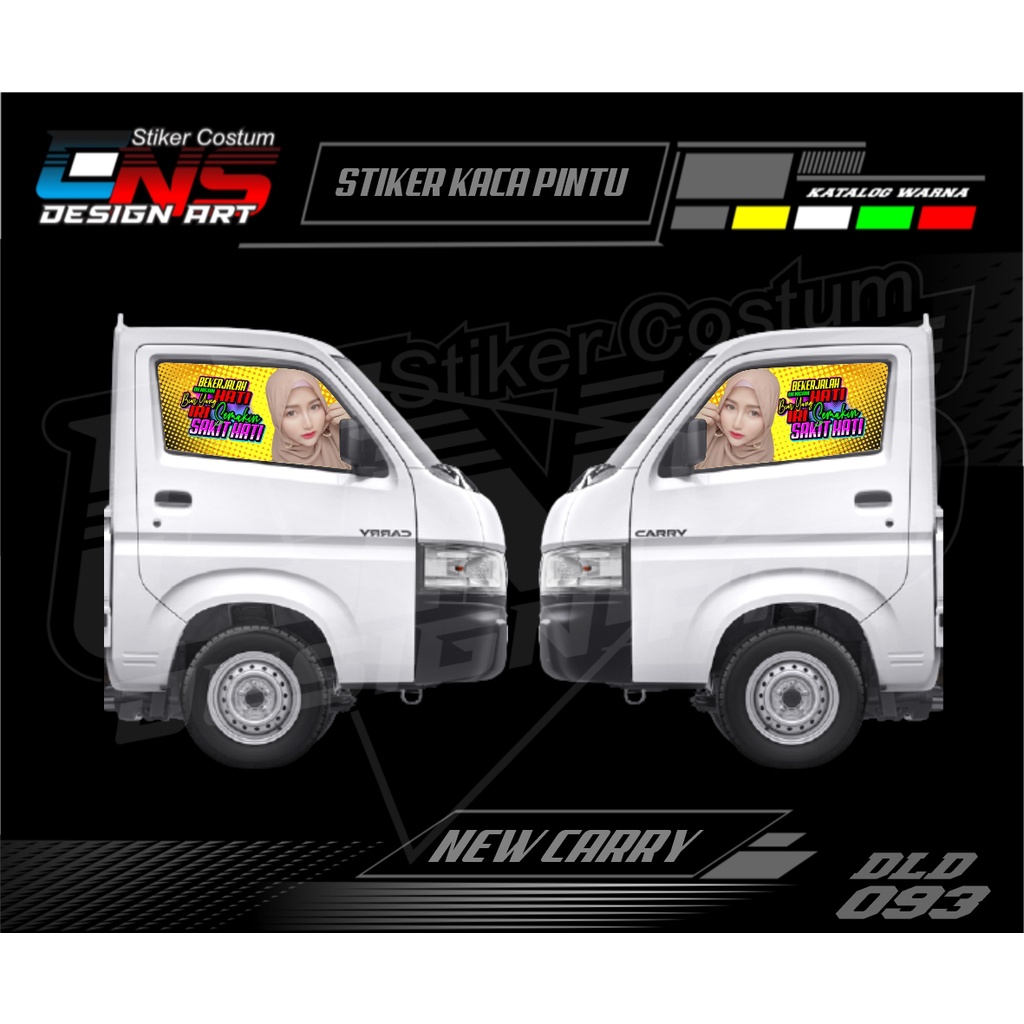 Stiker Kaca Pintu Depan One Way New Carry Pick Up Sticker Cewek Keren Sticker Print Variasi Gambar C