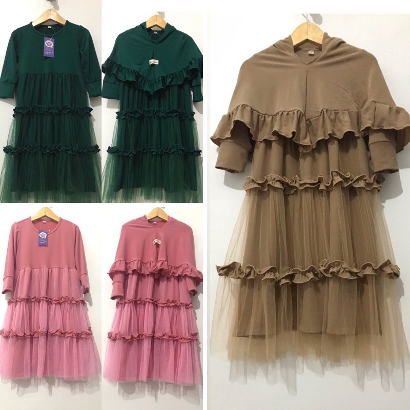 Promo Gamis anak Tutu cantik/gamis anak lebaran..set syari anak Tutu..dress Tutu anak pesta