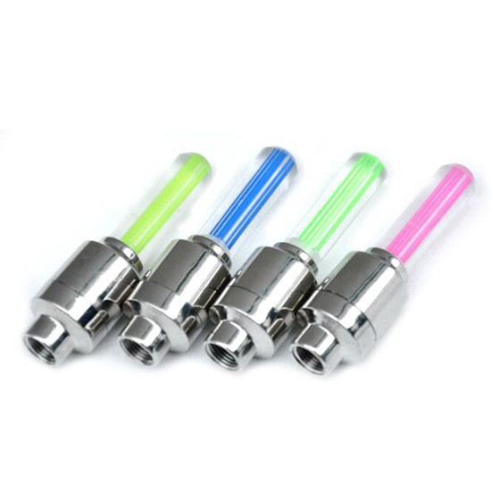 Retaily HL0079 Tutup Pentil LED 1 Pasang Lampu Hias Ban Sepeda Motor Mobil Warna Warni