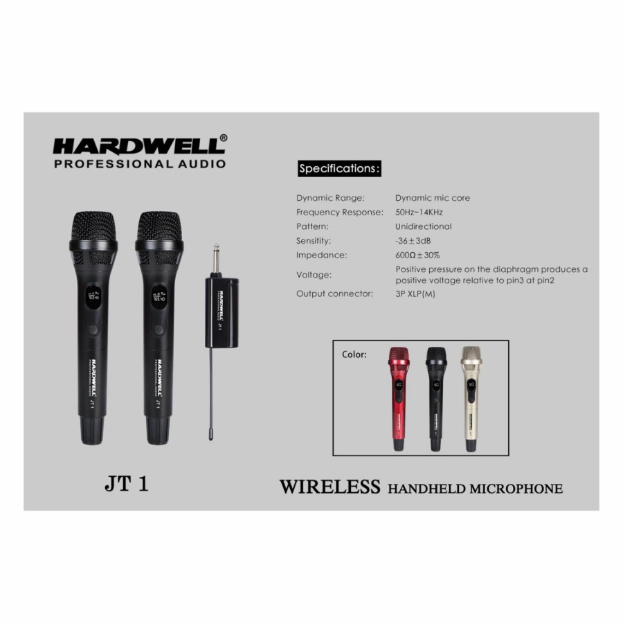 MIC WIRELESS HARDWELL JT1 JT 1 MICROPHONE BAGUS MURAH ORIGINAL