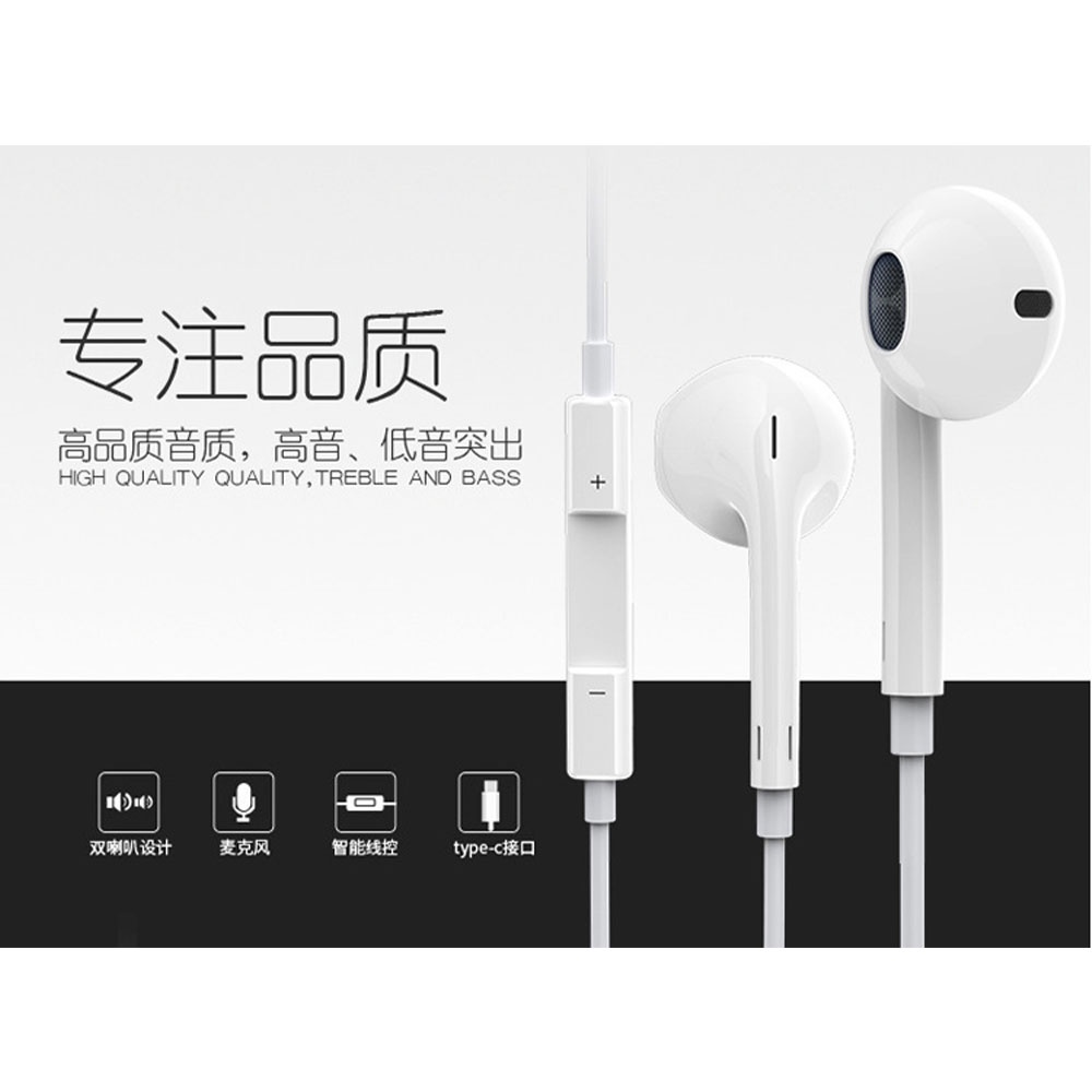 GS8a Kebeteme Earpods Earphone Headset In-ear Usb Type C With Mic - Ys58 - White Or-i