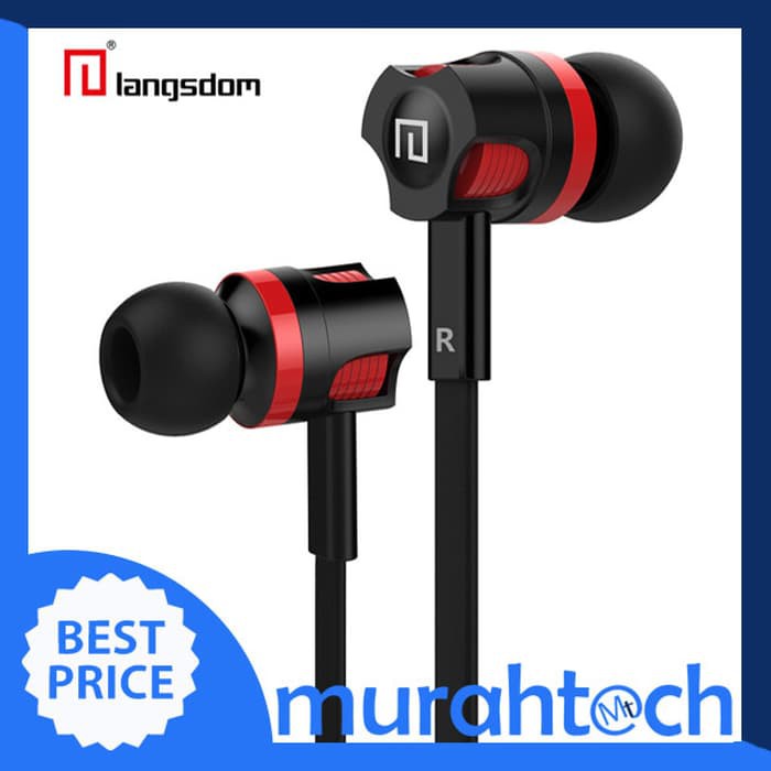 Langsdom Dynamic Super Bass Earphone Dengan Mic Jm26 - Hitam Murah + Gratis Ongkir