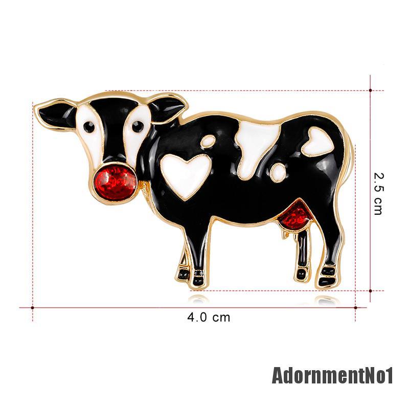 (Adornmentno1) Bros Pin Enamel Desain Kartun Sapi Untuk Wanita