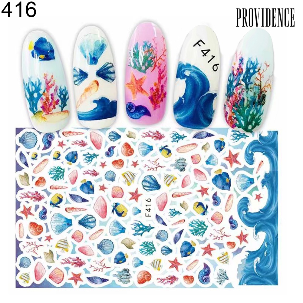 Providence Ocean Style Non Toxic Shell Starfish Nail Sticker Water Transfer Art Decor