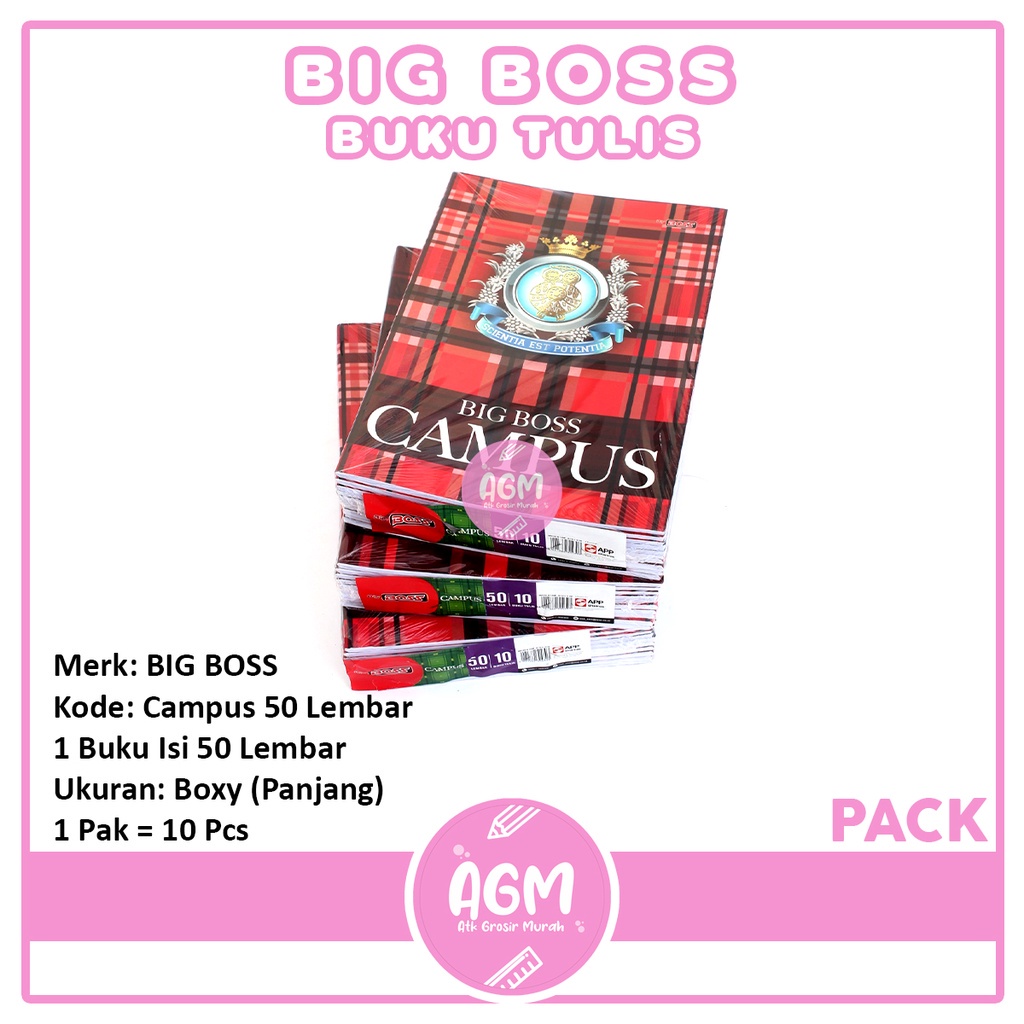 

[ 1 PACK ] Big Boss Exercise Book - Buku Tulis Campus 50 Lembar