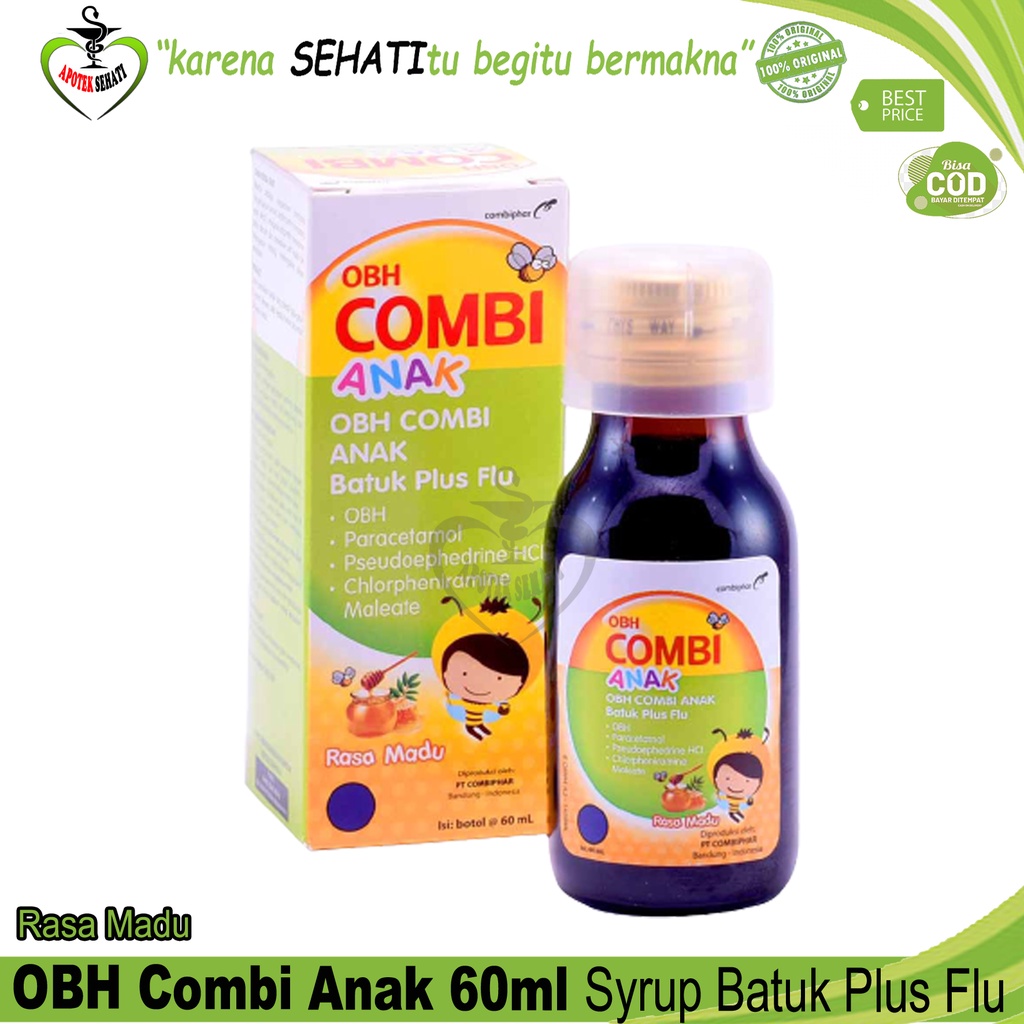 OBH Combi Anak 60ml Obat Batuk Plus Flu Pilek 4 Variasi Rasa