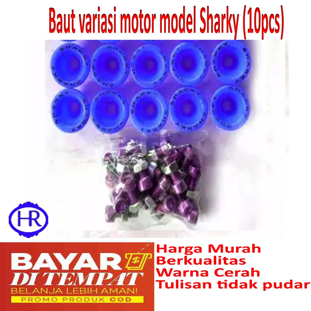 Baut Variasi Motor Model Sharky (10Pcs) Monel + Baut + Mur