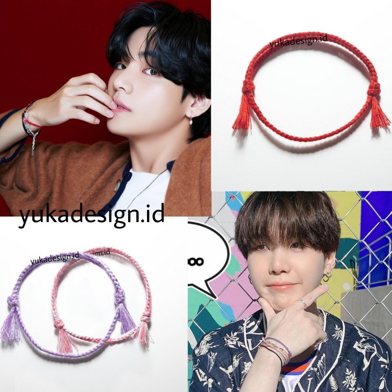 Gelang  V dan Suga BTS  (single simple bracelet). Silahkan baca deskripsi