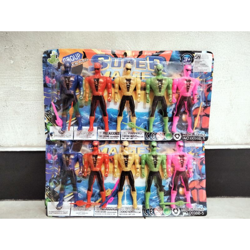 5pcs mainan robot super rangers / power rangers