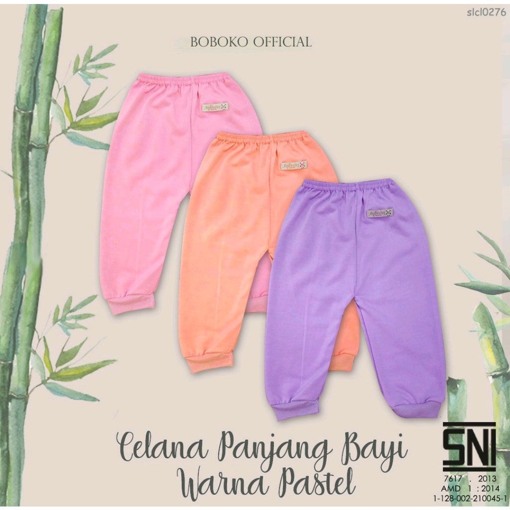 6 PCS CELANA PANJANG BAYI BOBOKO MIX WARNA 0 - 5 BLN  //CELANA PANJANG BAYI ( SNI )