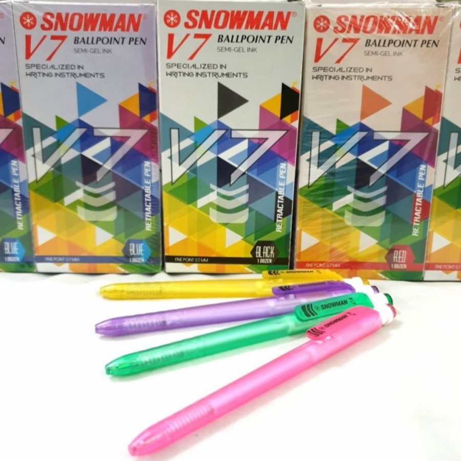 

Bolpoin Bolpen Pen SNOWMAN V7 0.7mm