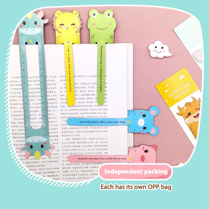 COD❤️Penggaris Lucu Animal Pembatas Magnet Kertas Penguasa Kreatif Skala 15 Cm Lucu Kartun Magnetik Lembut Zodiak Bookmark Alat Tulis Siswa-A.one