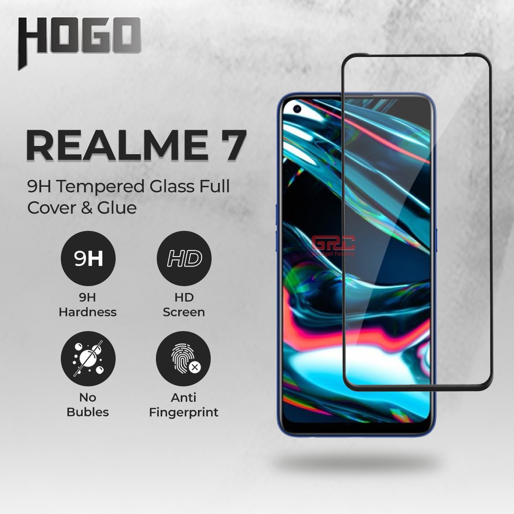 empered Glass Realme 7 HOGO Full Cover Anti Gores Kaca