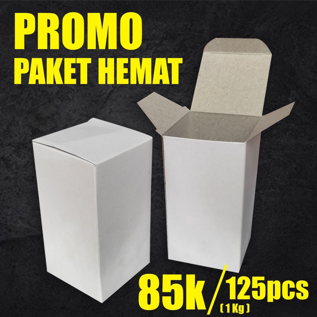 

PAKET HEMAT 1Kg (125pcs) Parfum Box POLOS / Dus Polos 4.5x4.5x8.5