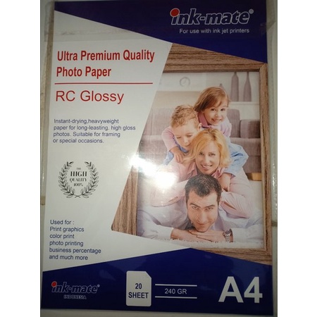 

Dijual Kertas RC Glossy Ultra Premium Quality Photo Paper A4 240gr Murah