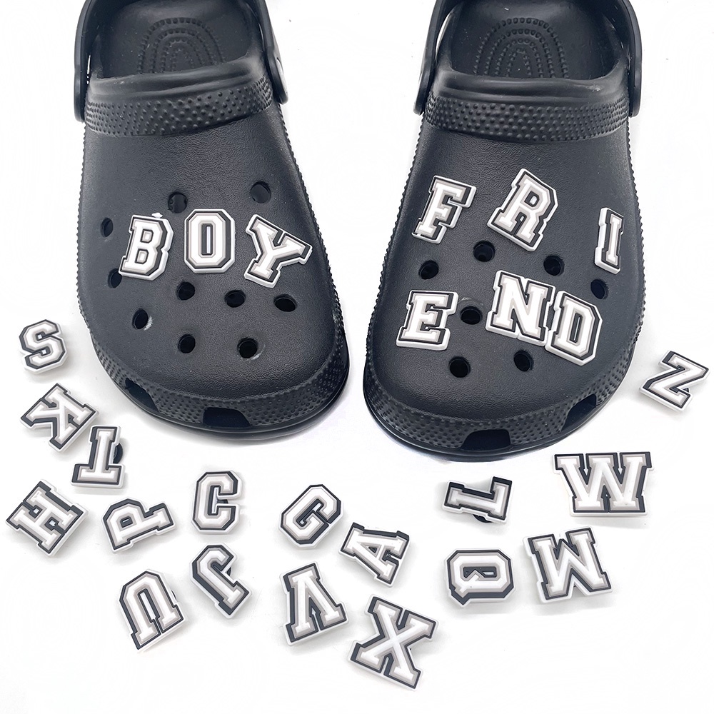 Jibbitz Accesoris charms Croccss Bentuk Huruf Alphabet &amp; Number