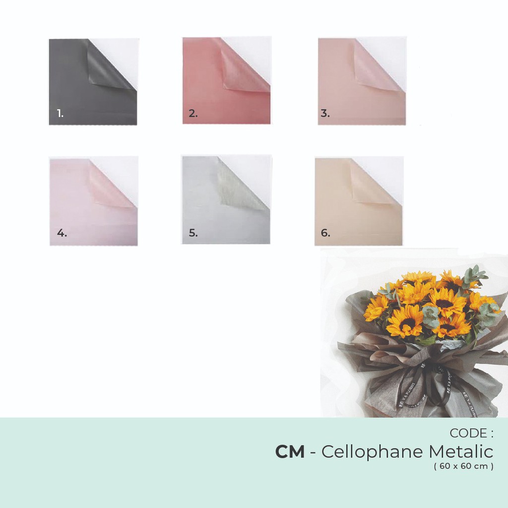 

Kertas bunga cellophane metalik lembaran