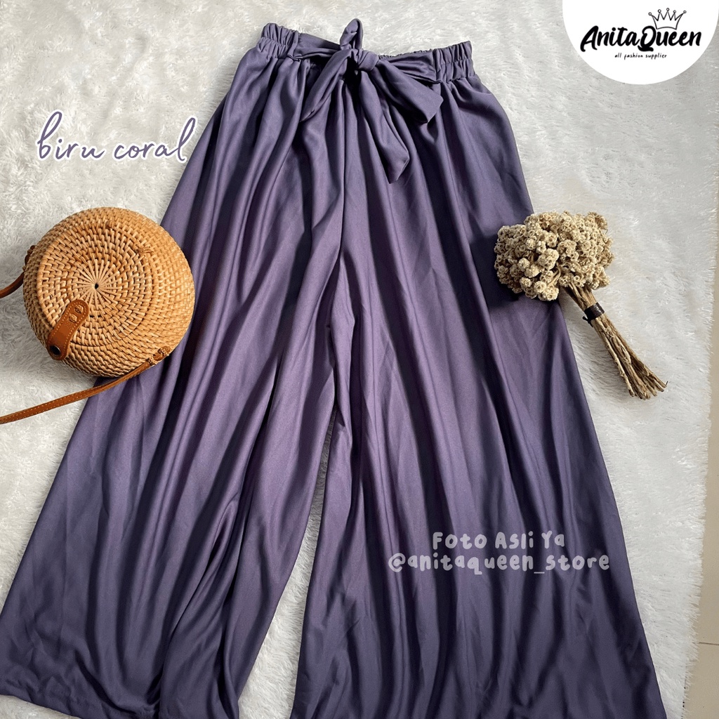 DAILY KULOT/ UMBRELLA KULOT / CELANA PANJANG WANITA / BIGSIZE PANT KULOT POLOS VIRAL-CORAL
