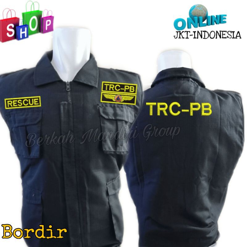Rompi BPBD Rescue TRC-PB hitam bordir