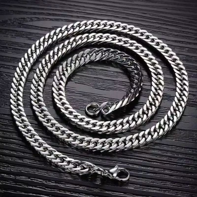 KALUNG RANTAI TITANIUM PRIA WANITA PRIA WANITA ANTI KARAT DAN TIDAK LUNTUR STAINLEES STEEL BAJA