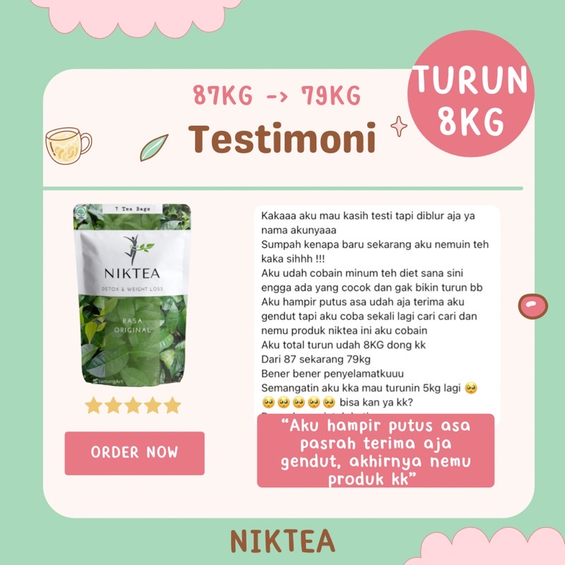 NIKTEA Teh Diet Ampuh Slimming Tea Detox Tea Minuman Diet Penurun Berat Badan