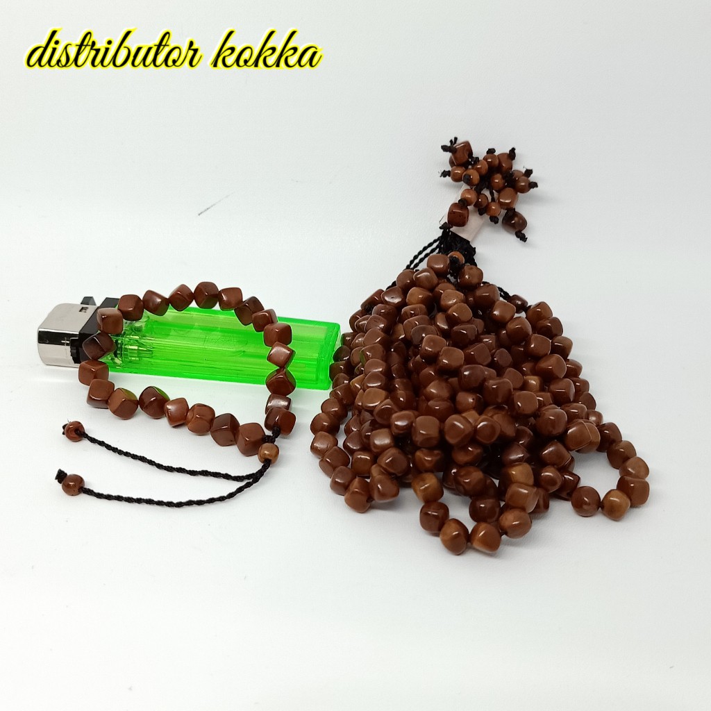 ( SUPER MURAH ) Harga grosir 10 pcs gelang Kokka kaukah dadu kecil coklat