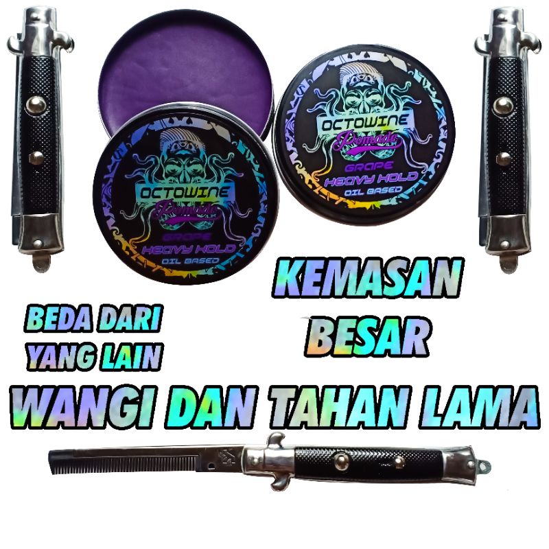 Octowine Minyak Rambut Pomade Original Oil Based Aroma Anggur / Styling Pomade / Pomade Premium