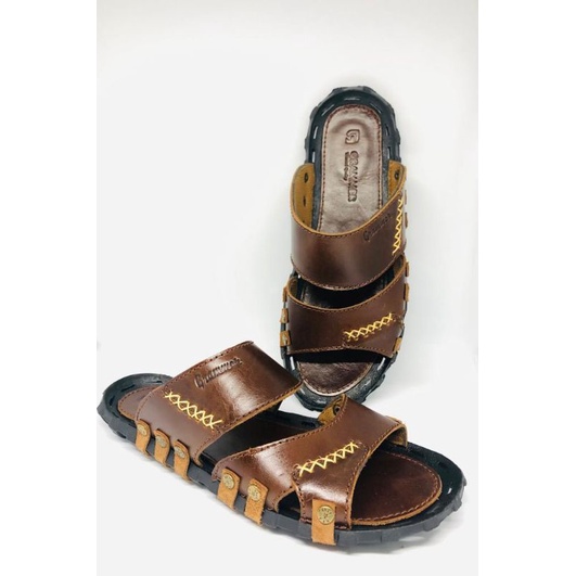 Sandal Slide Casual  Pria Kulit Asli Sandal Full Kulit Grammer