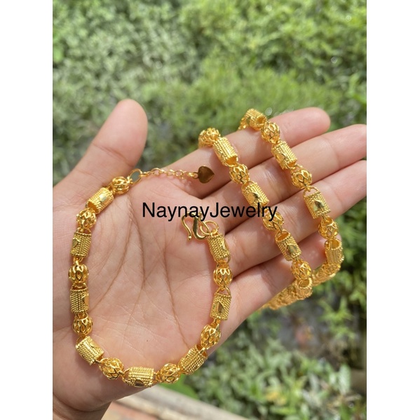 Gelang bola warna mirip emas 24k